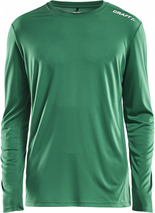 Craft - Rush Ls Tee Youth - Verde & blanco