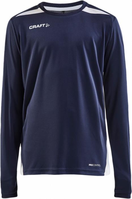 Craft - Pro Control Impact Longsleeve Tee Junior - Navy blue & white