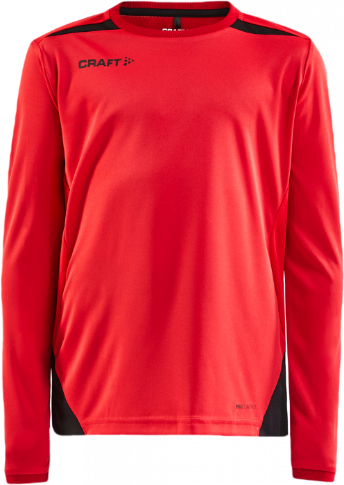 Craft - Pro Control Impact Longsleeve Tee Junior - Bright Red & preto