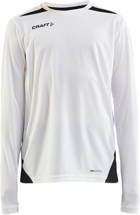 Craft - Pro Control Impact Longsleeve Tee Junior - Bianco & nero