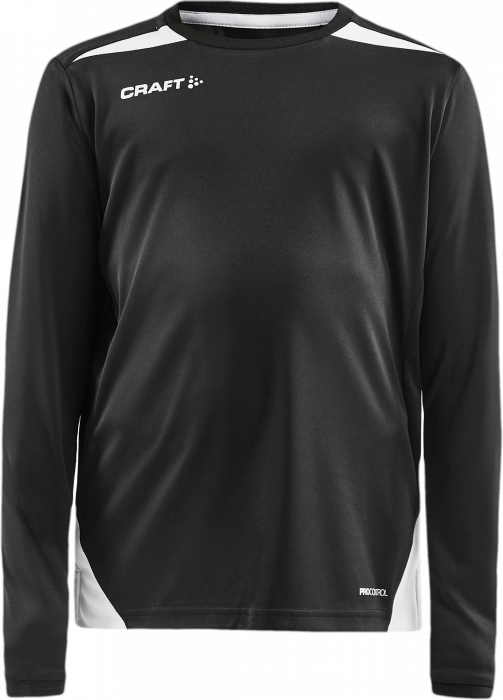 Craft - Pro Control Impact Longsleeve Tee Junior - Negro & blanco