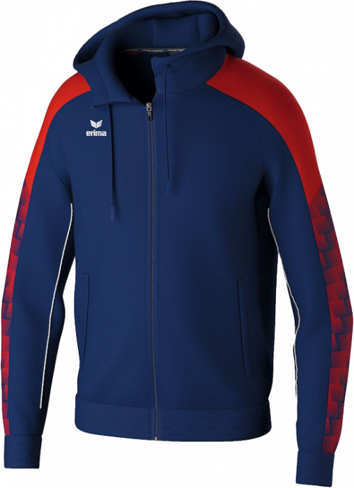 Erima - Evo Star Training Jacket With Hood - New Navy & röd