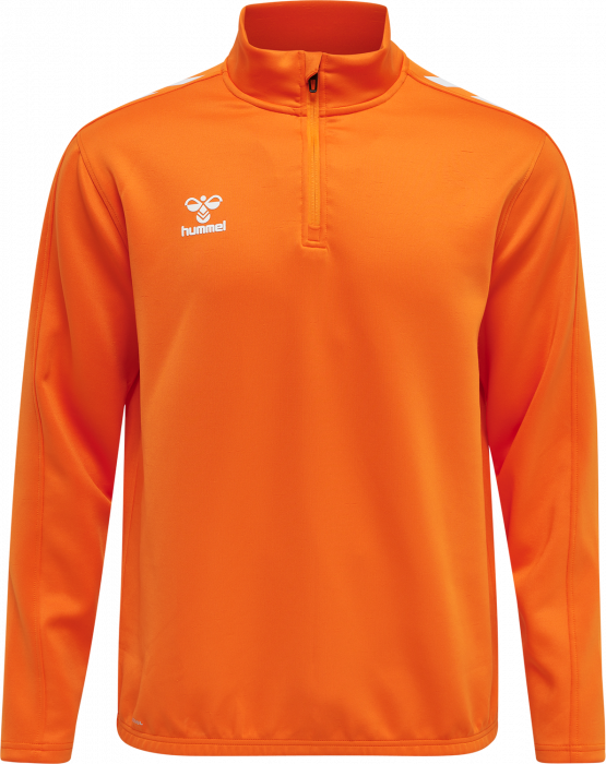 Hummel - Core Xk Half Zip Trøje - Orange & hvid