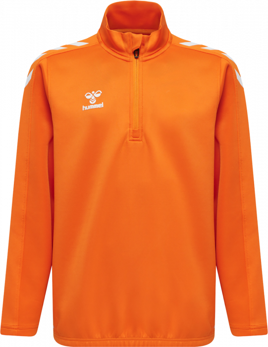 Hummel - Core Xk Half Zip Trøje Jr - Orange & hvid