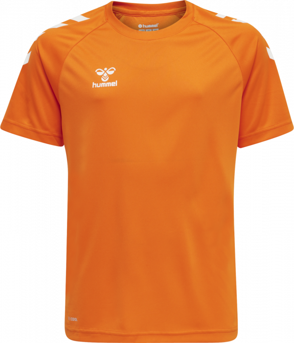 Hummel - Core Xk Poly T-Shirt Jr - Orange & biały