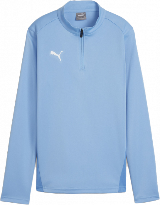 Puma - Team Goal Training Top With Half Zip Women - Azul claro & branco